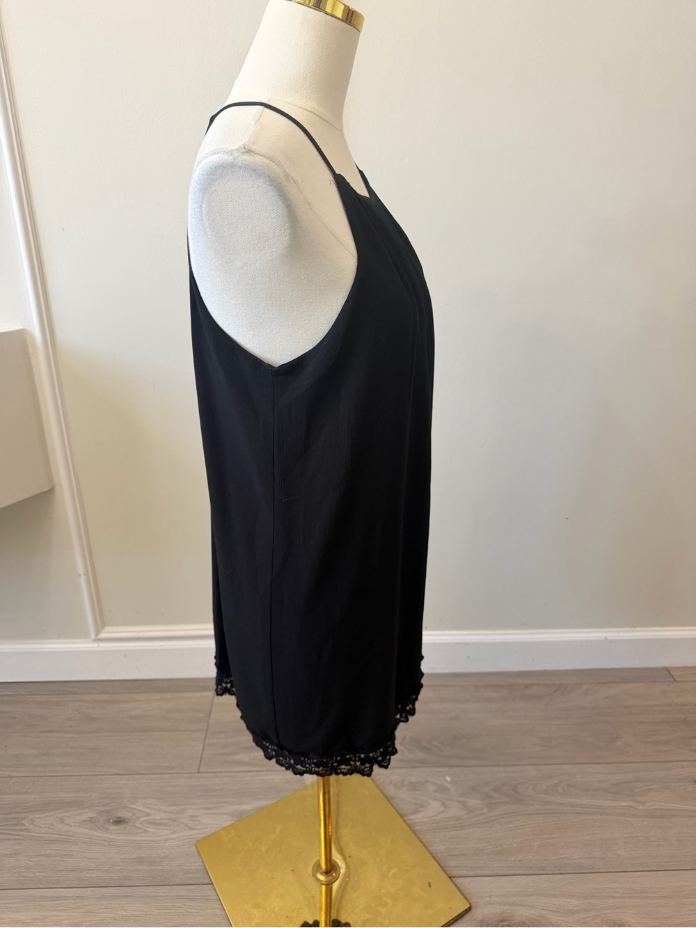 Monteau Black Halter Lace-Trim Mini Dress - Picture 4 of 7